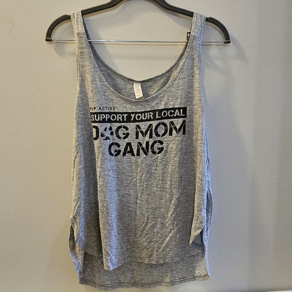 Pupactive Gray Dog Mom Gang Tank Top